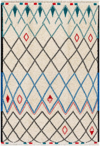White Moroccan Berber Rug 240 x 170 cm (7.87 x 5.58 ft)