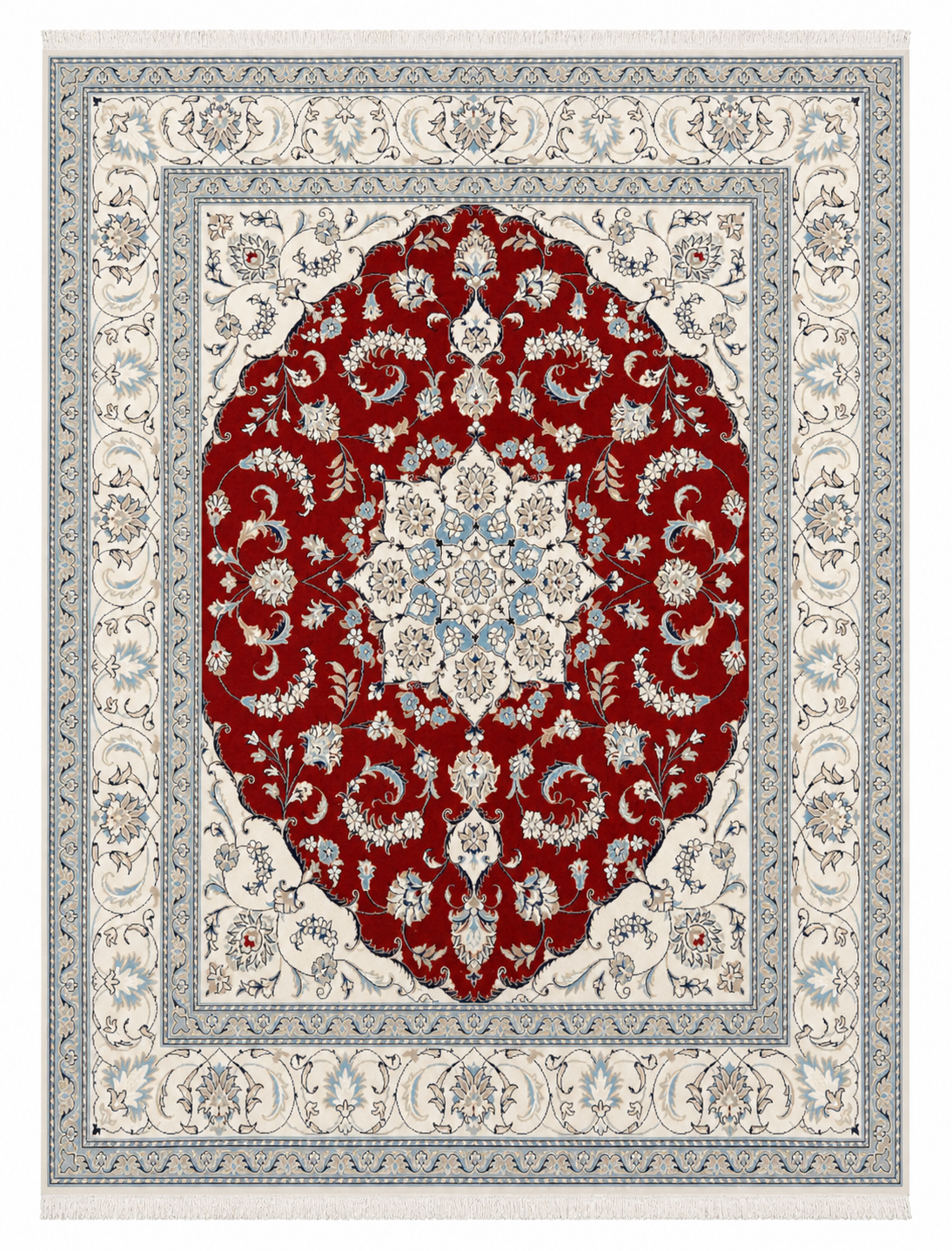 Nain Silk & Wool Rug 255 x 195 cm (8.37 x 6.40 ft)