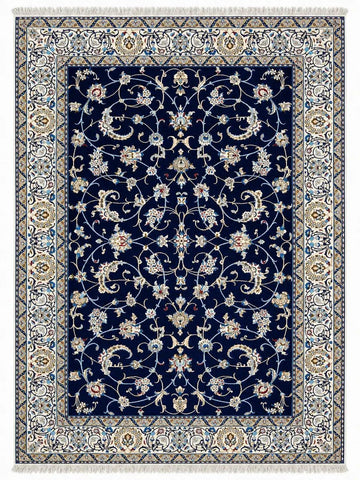 Nain Traditional Blue Rug 300 x 204 cm (9.84 x 6.69 ft)