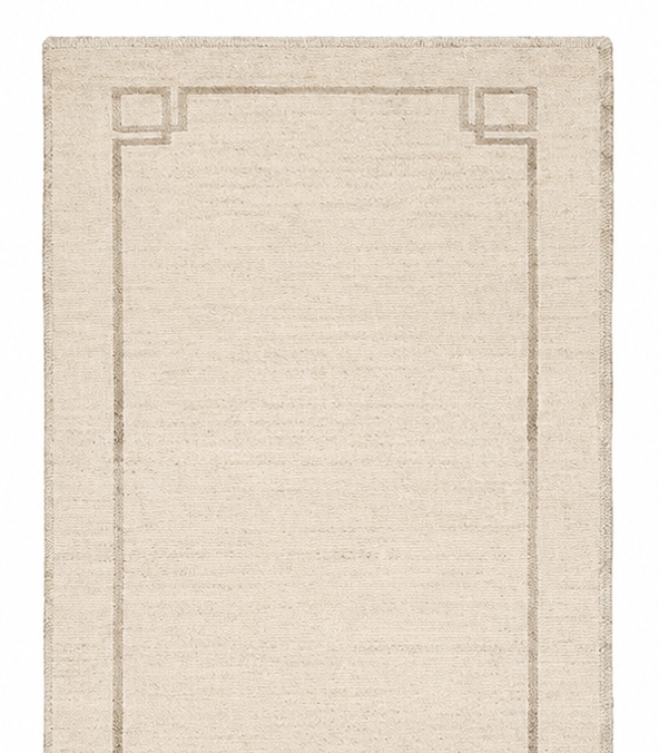 Beige Runner Wool Rug 296 x 81 cm (9.71 x 2.66 ft)