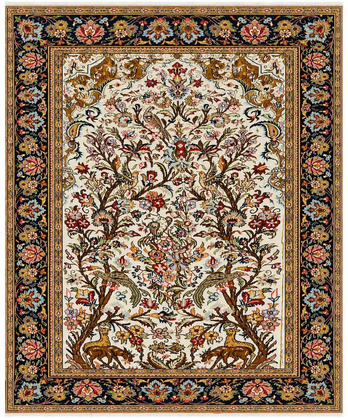 Qum Silk and Wool Rug 155 x 105 cm (5.09 x 3.44 ft)