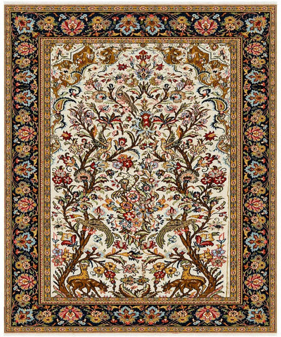 Qum Silk and Wool Rug 155 x 105 cm (5.09 x 3.44 ft)