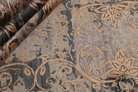 Damask Rug – Beige & Black – 245 × 307 cm