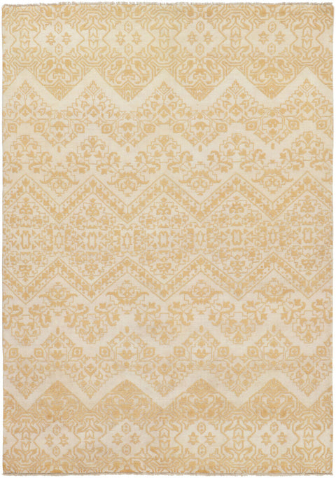 Damask Rug – Beige & Yellow – 173 × 241 cm