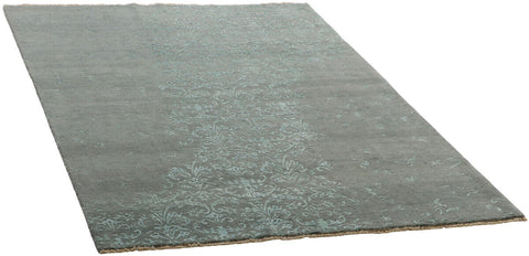 Damask Rug – Black & Blue – 173 × 243 cm