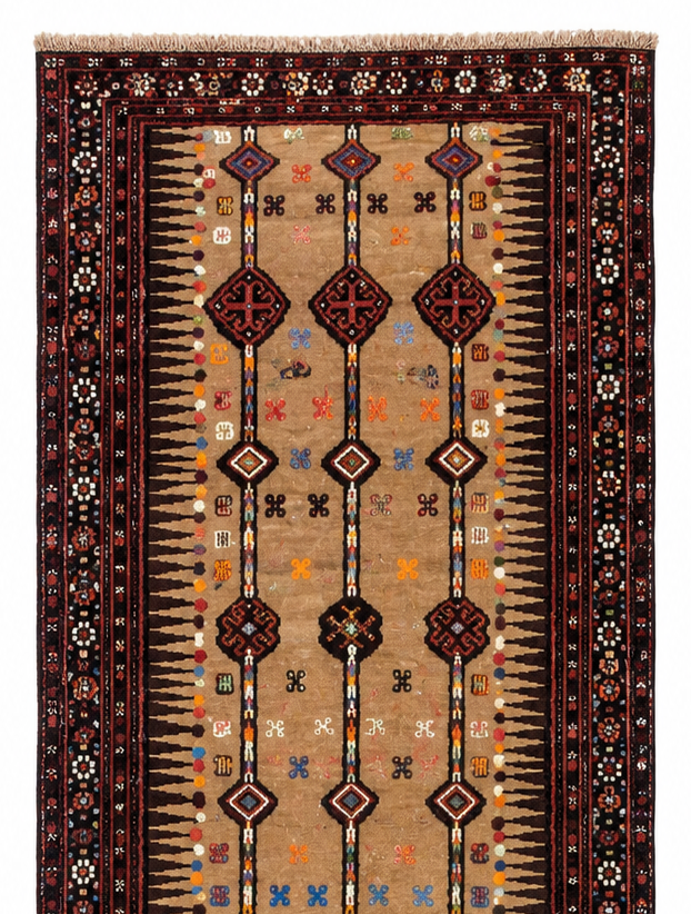 Nomadic Persian Baluch Rug 263 x 108 cm (8.63 x 3.54 ft)
