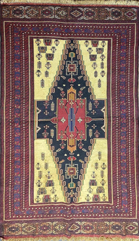 Baluch Sumak Kilim Tribal Wool Rug Handmade 223 x 140 cm