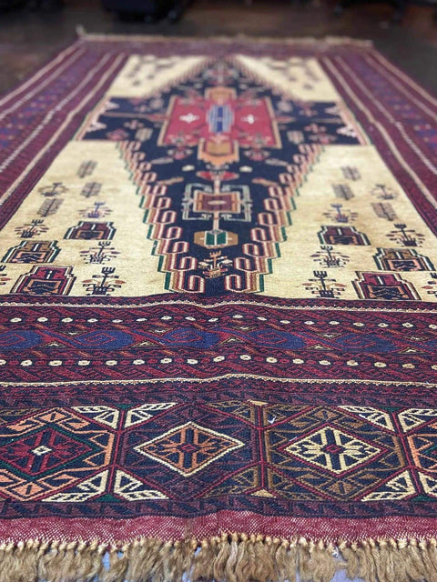Baluch Sumak Kilim Tribal Wool Rug Handmade 223 x 140 cm