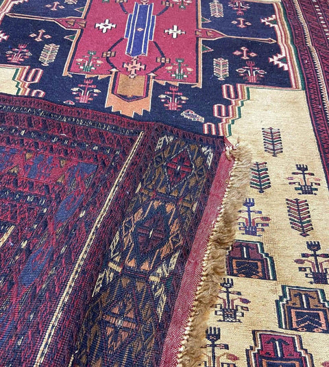 Baluch Sumak Kilim Tribal Wool Rug Handmade 223 x 140 cm