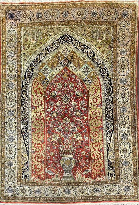 Fine Persian Silk Ghom Rug 214 x 139 cm