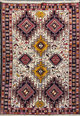 Fine Silk Qashqai Sumak Handmade Rug 190 x 115 cm (6.23 x 3.77 ft)