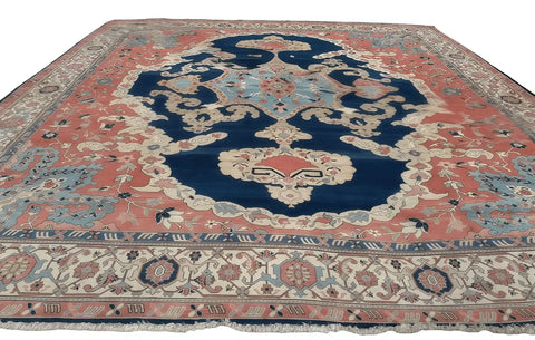 Persian Sarouk/Sarough Handmade Wool Tribal Rug - Pink & Blue - 600 cm x 400 cm