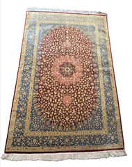 Silk & Fine Persian Qum Traditional Wool Rug 200 cm x 135cm