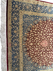 Silk & Fine Persian Qum Traditional Wool Rug 200 cm x 135cm