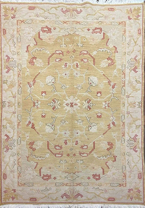 Indo Kilim Sumak Tribal Wool Rug Hand-Knotted 203 x 143 cm