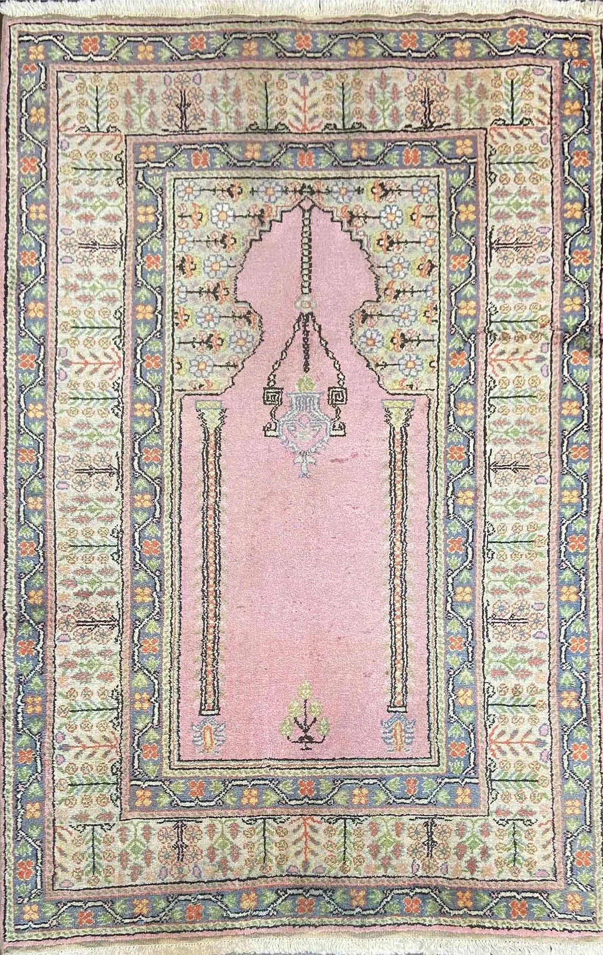 Kashmir Silk Prayer Rug 137 x 90 cm