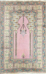 Kashmir Silk Prayer Rug 137 x 90 cm