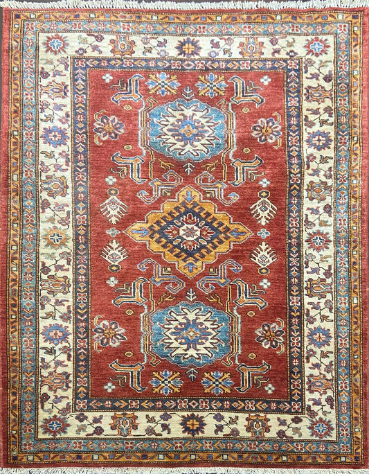 Handmade Kazak Wool Rug 142 X 114 m