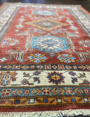 Handmade Kazak Wool Rug 142 X 114 m