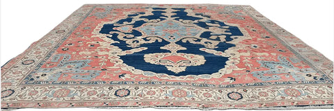 Persian Sarouk/Sarough Handmade Wool Tribal Rug - Pink & Blue - 600 cm x 400 cm