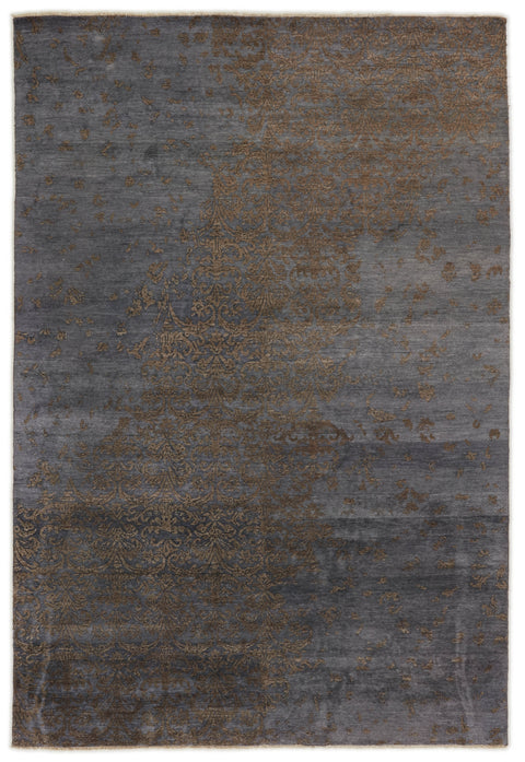Modern Handmade Rug – Blue & Brown – 204 × 300 cm