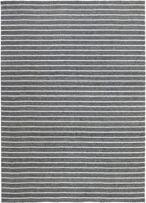 Nouveau Stripes Rug – Black – Viscose – 140 × 200 cm