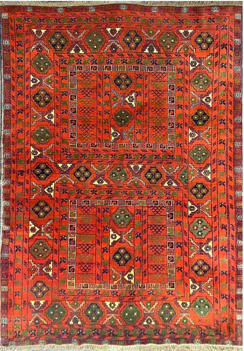 Old Afghan Hatchlu Handmade Rug 195 x 133 cm