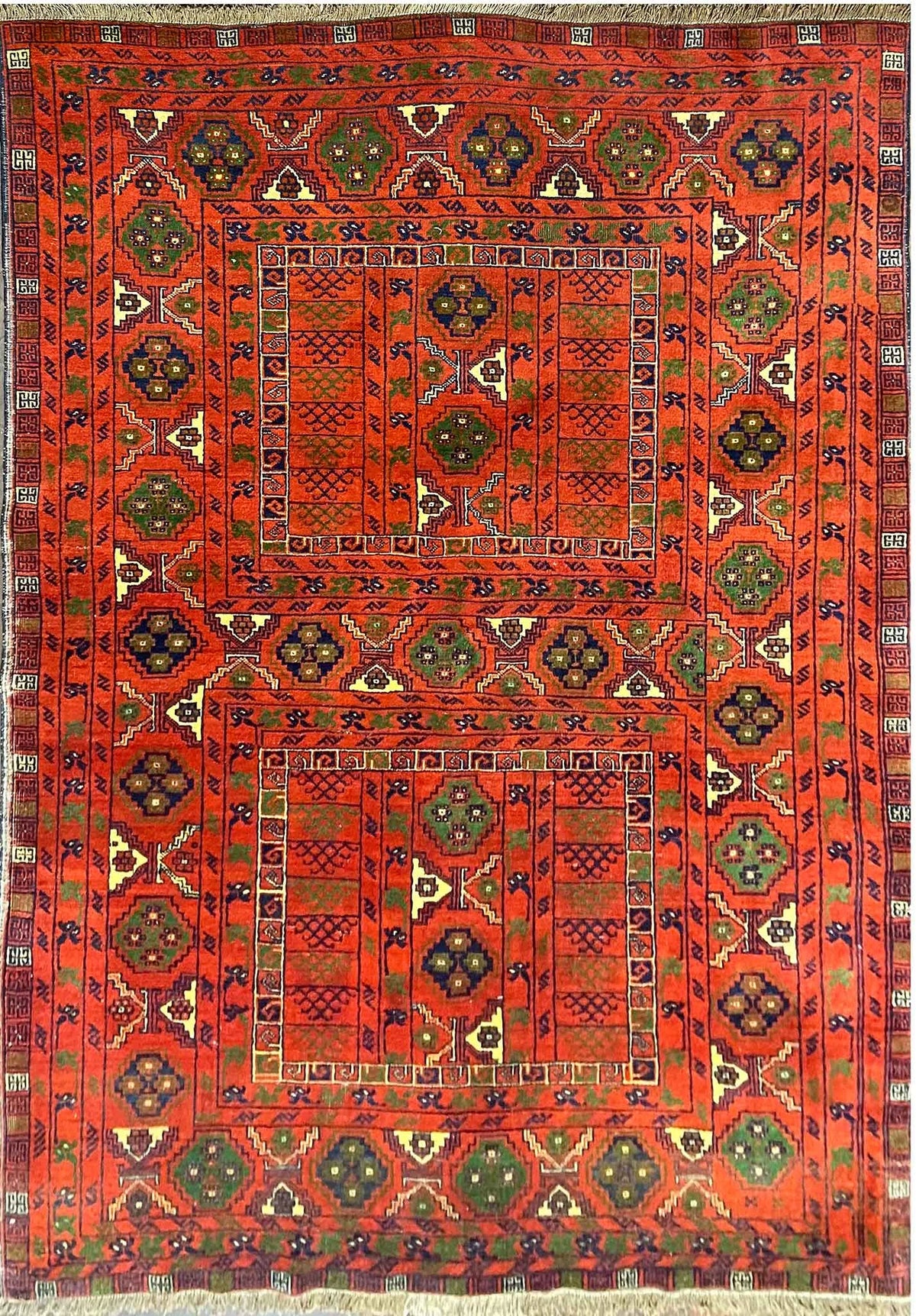 Old Afghan Hatchlu Handmade Rug 195 x 133 m