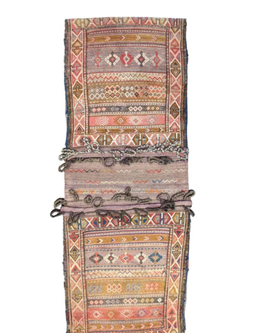 Old Qashai Sadel Bag Tribal Pink Rug - Rugoutlet