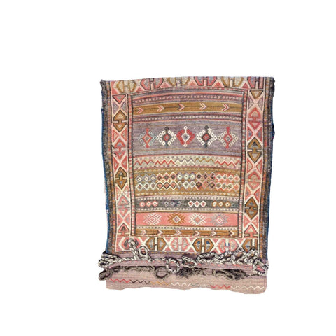 Old Qashai Sadel Bag Tribal Pink Rug - Rugoutlet