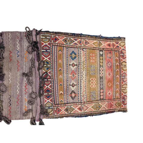 Old Qashai Sadel Bag Tribal Pink Rug - Rugoutlet