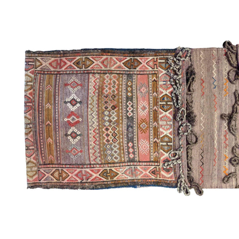 Old Qashai Sadel Bag Tribal Pink Rug - Rugoutlet