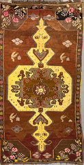 Old Anatolian Sumak Handmade Rug 397 x 160 cm (13.02 x 5.25 ft)