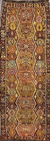 Old Anatolian Sumak Rug 360 x 140 cm (11.81 x 4.59 ft)