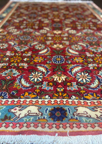 brown-blue-shiraz-rug-side