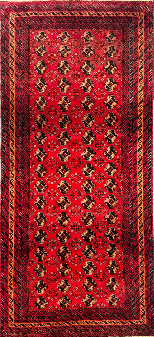 188 x 112 cm Persian Baluch Tribal Hand-Knotted Red Beige Colour Rug