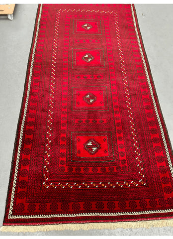 Persian Baluch Tribal hand-knotted red and black color
