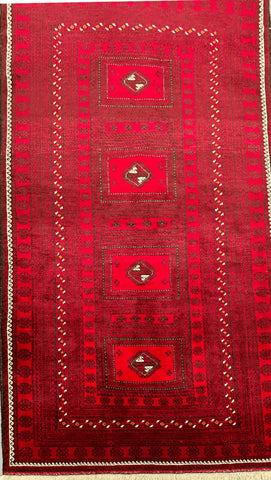 Persian Baluch Tribal hand-knotted red and black color