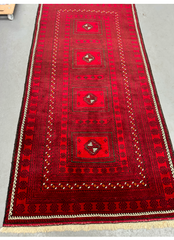 120 x 244 cm Persian Baluch Tribal Hand-Knotted Red Black Colour Rug