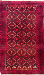 161 x 93 cm Persian Baluch Tribal Hand-Knotted Red Black Colour Rug