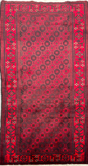 106 x 241 cm Persian Baluch Tribal Hand-Knotted Red Brown Colour Rug