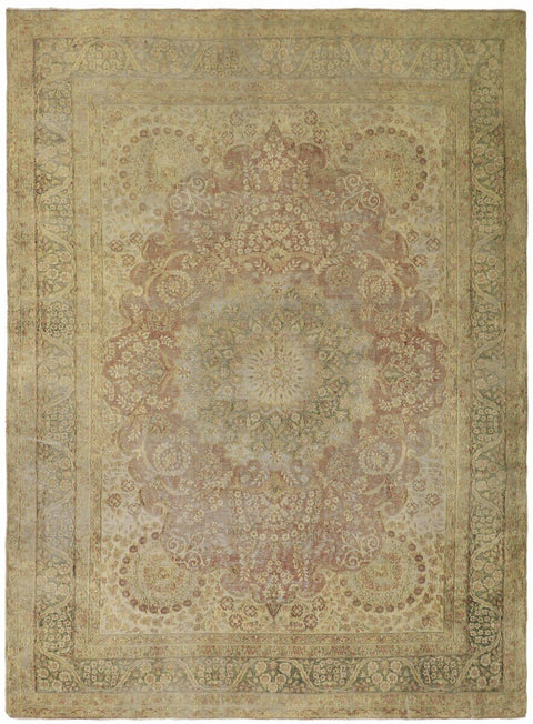 Vintage Kerman Fine Rug – Beige – 296 × 396 cm