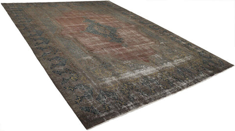 Vintage Kerman Fine Rug – Brown & Red – 300 × 406 cm
