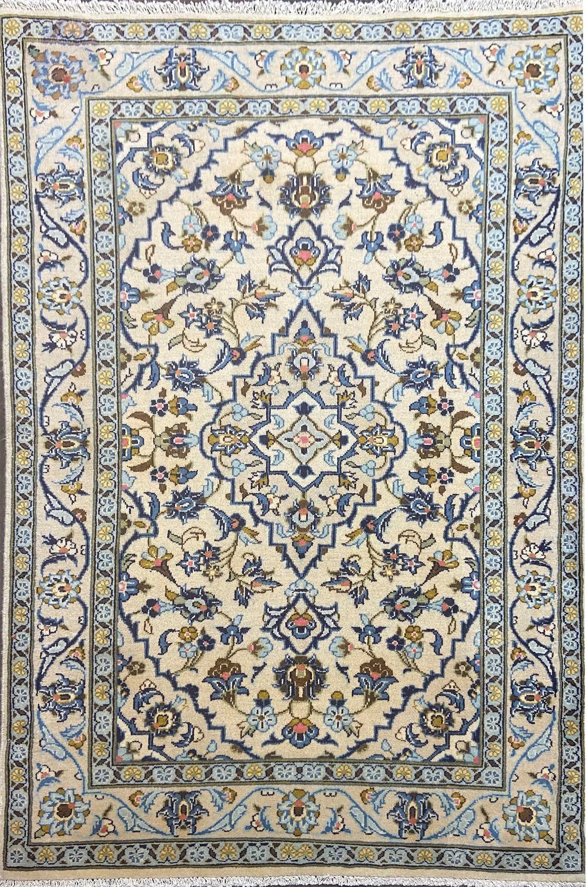 Fine Kashan White Rug 150 x 95 cm