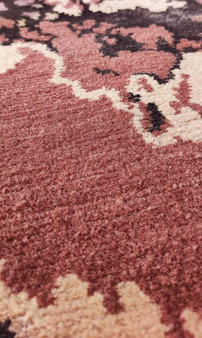121 x 169 cm Pyramus Nepal TibetaNew wool Red Rug - Rugoutlet