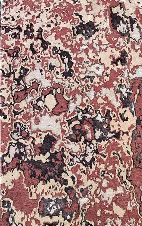 121 x 169 cm Pyramus Nepal TibetaNew wool Red Rug - Rugoutlet