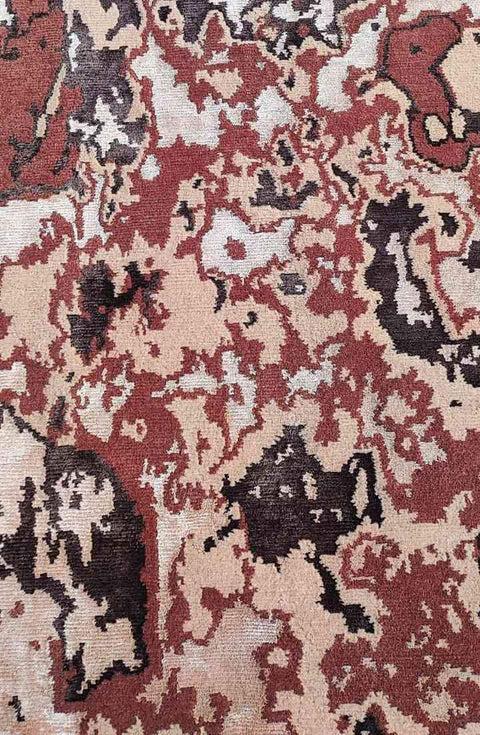 121 x 169 cm Pyramus Nepal TibetaNew wool Red Rug - Rugoutlet