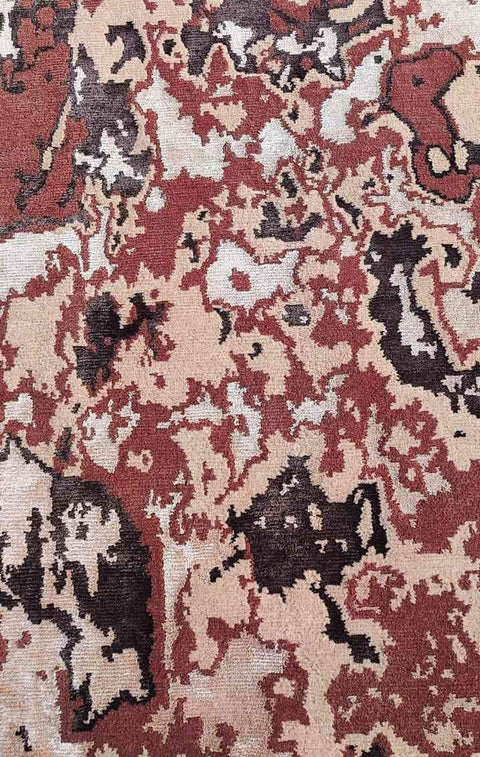 121 x 169 cm Pyramus Nepal TibetaNew wool Red Rug - Rugoutlet