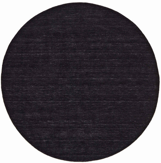 150x150 cm  Indian Wool Multicolor Rug-HLC200126, Black Round
