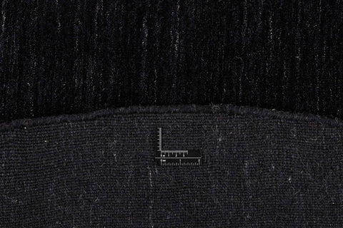 150x150 cm Obsidian Black round Wool Rug - Rugoutlet